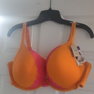 Lane Bryant Orange Bra with Pink Lace
